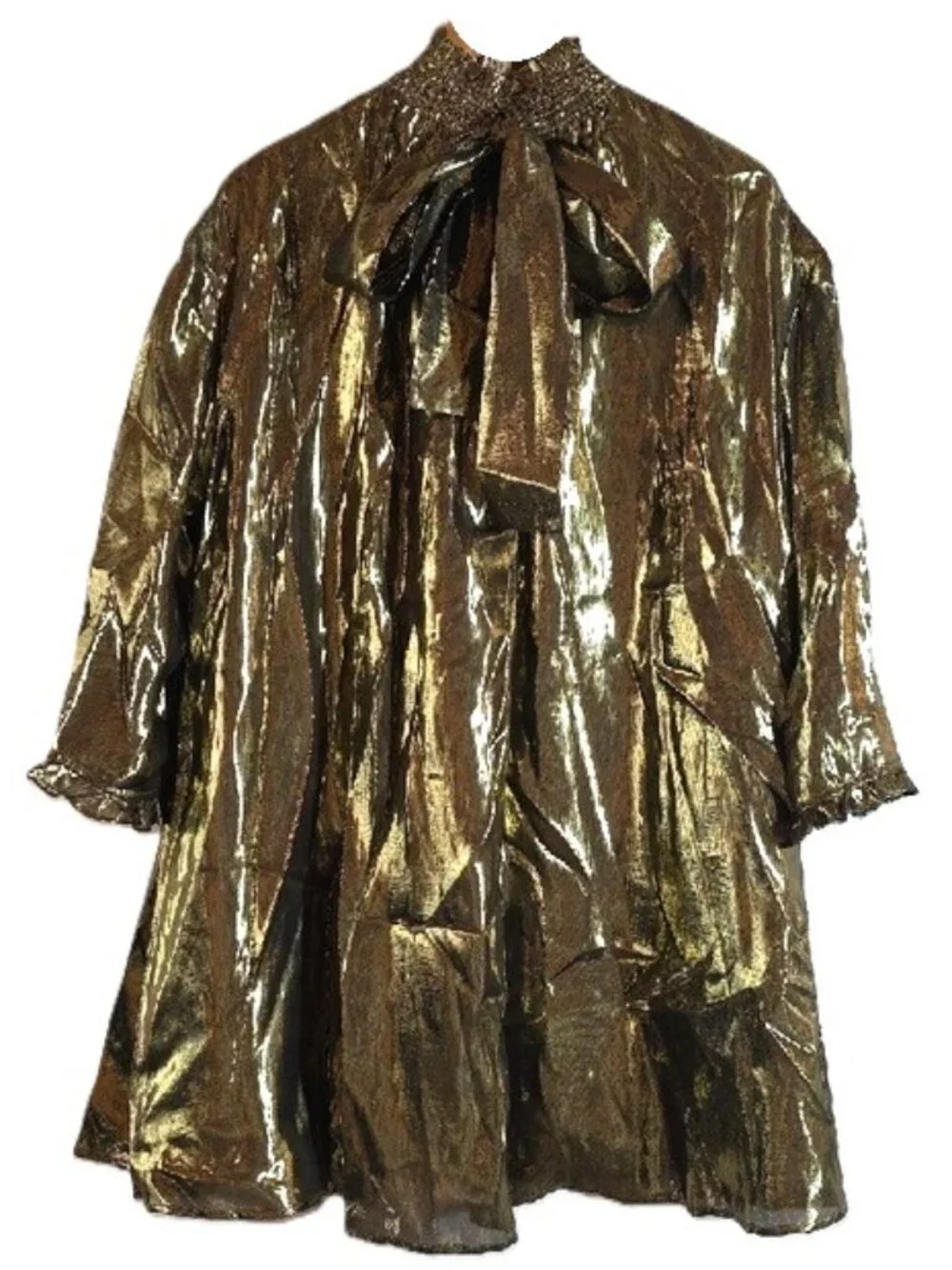 NEW $595 RHODE PRIYA METALLIC SILK BLEND TRAPEZE STYLE MINI DRESS #3 SIZE XS/S - Picture 5 of 13